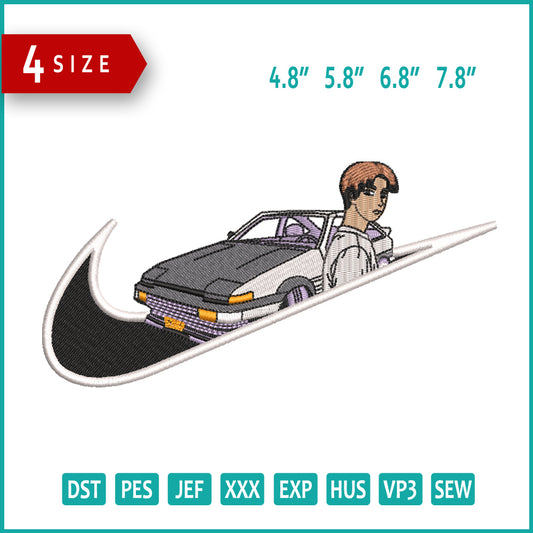 Impact Blue Initial D Embroidery Design Files - 4 Size's