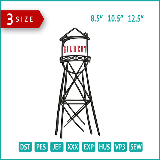 Gilbert Water Tank Embroidery Files - 3 Size's