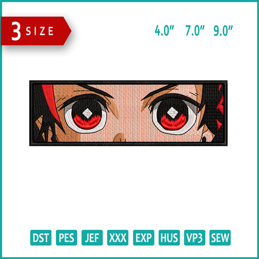Tanjiro Kamado Eyes v2 Embroidery Design Files - 3 Size's