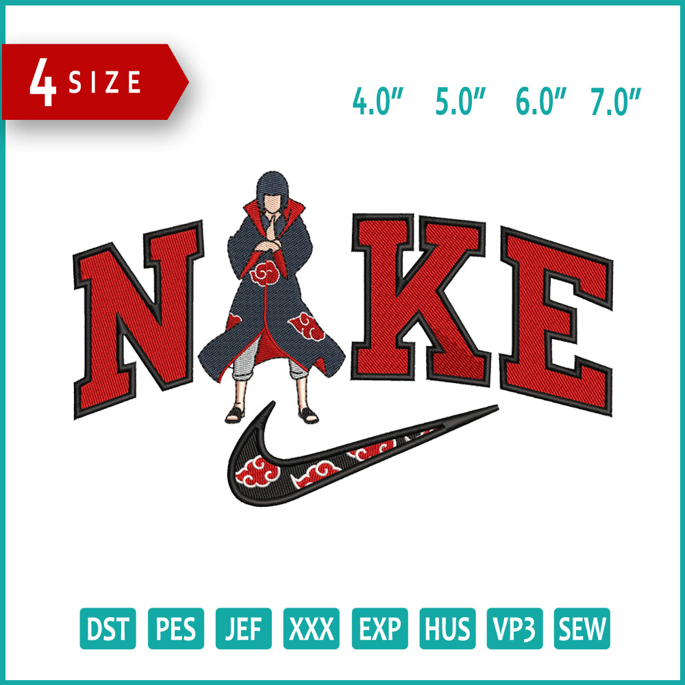 Nike Itachi Uchiha Embroidery Design Files - 4 Size's