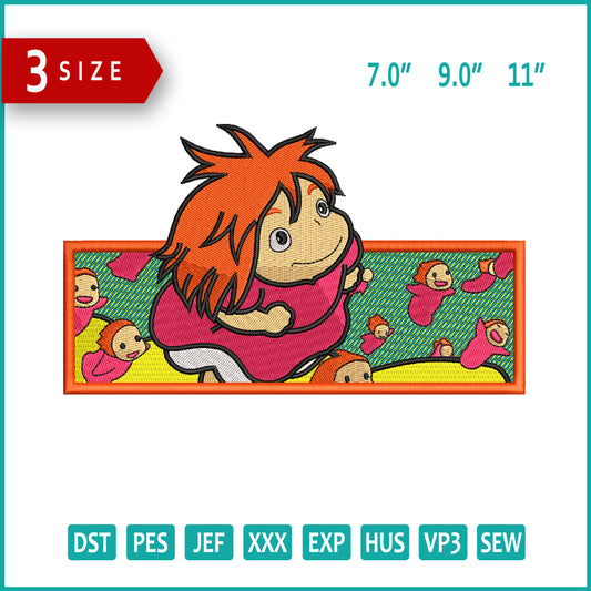 Ponyo Embroidery Design Files - 3 Size's