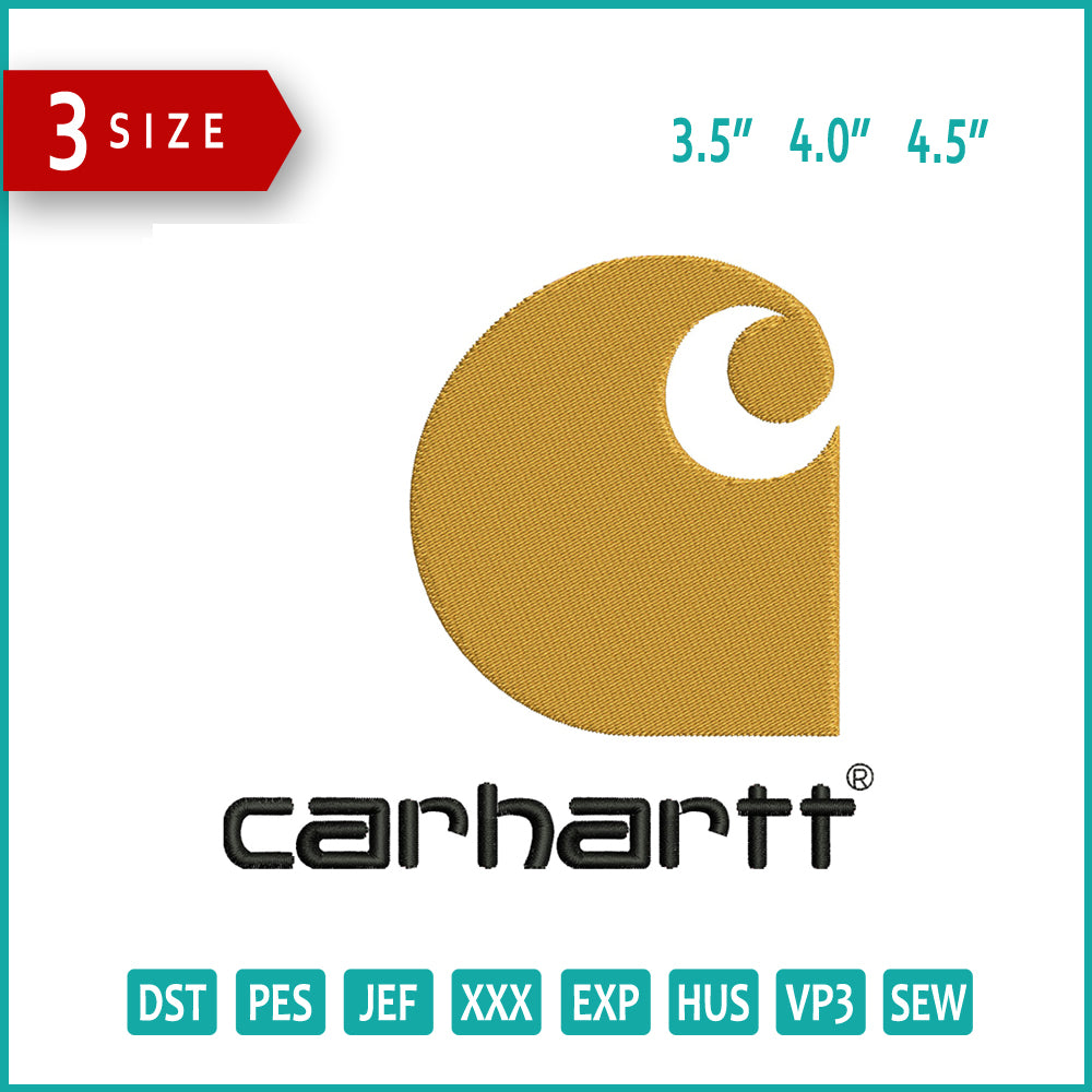 Carhartt Logo Embroidery Design Files - 3 Size's