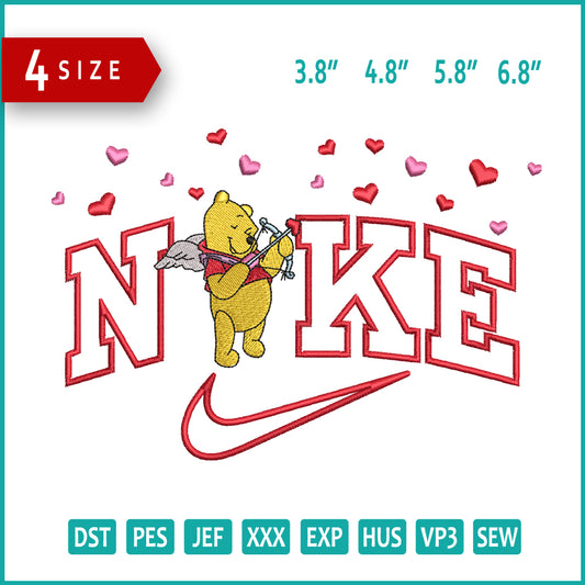 Nike Pooh v3 Embroidery Design Files - 4 Size's