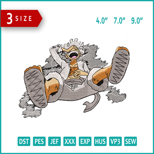 Monkey D Luffy v6 Embroidery Design Files - 5 Size's