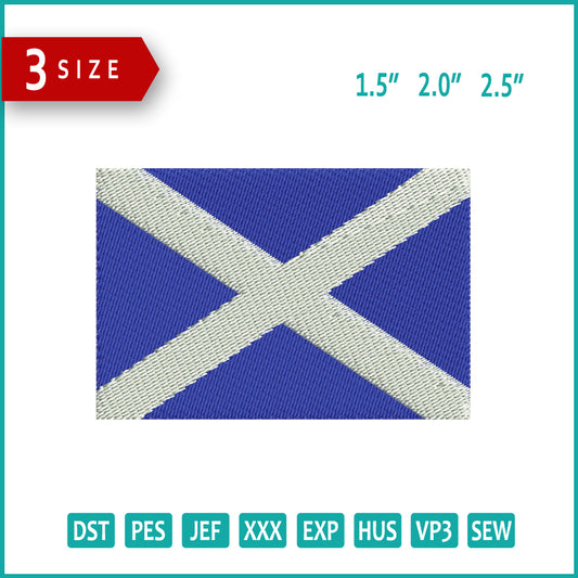 Santa Claus Scotland Flag Embroidery Design Files - 3 Size's