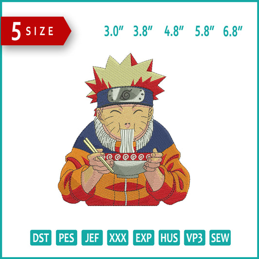 Naruto Uzumaki v10 Embroidery Design Files - 5 Size's