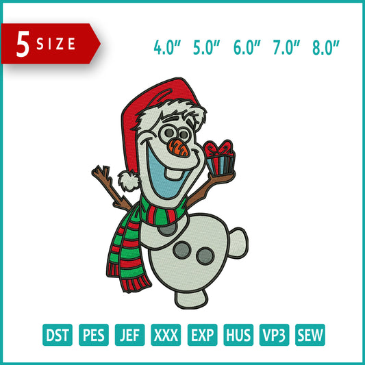 Olaf v2 Embroidery Design Files - 5 Size's