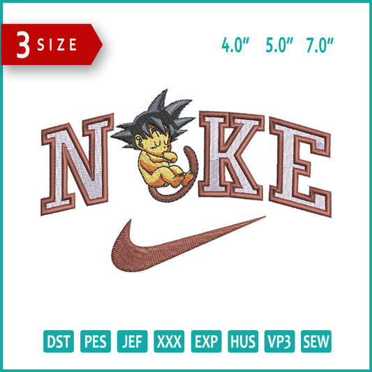 Nike Baby Gohan v2 Embroidery Design Files - 3 Size's