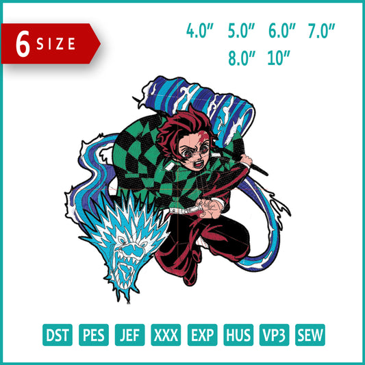 Tanjiro With Funko Embroidery Design Files - 6 Size's