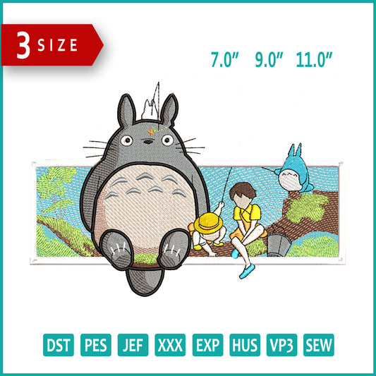 Totoro Archives Embroidery Design Files - 3 Size's