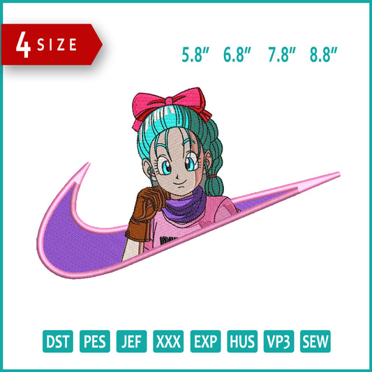 Bulma Swoosh Embroidery Design Files - 3 Size's