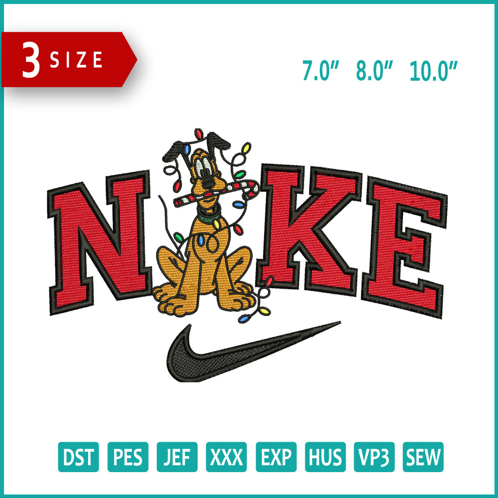 Nike Pluto v6 Embroidery Design Files - 3 Size's