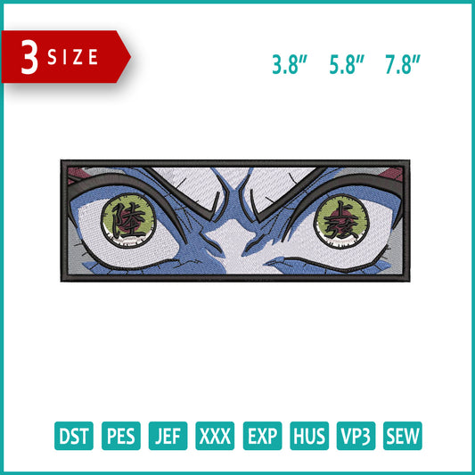 Daki Demon Eyes v2 Embroidery Design Files - 3 Size's