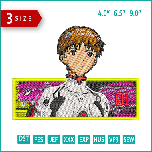 Shinji Ikari Embroidery Design Files - 3 Size's