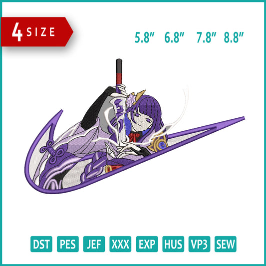 Shogun Raiden Swoosh Embroidery Design Files - 4 Size's