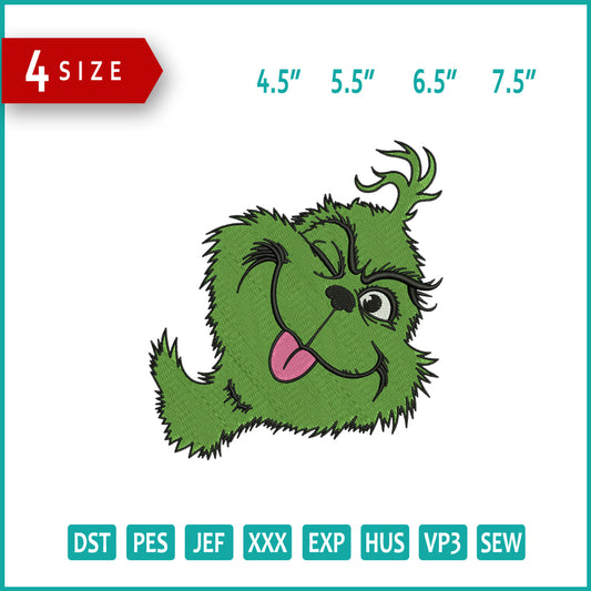 Grinch v20 Embroidery Design Files - 4 Size's