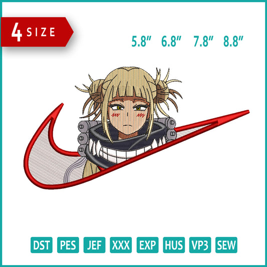 Himiko Toga Swoosh Embroidery Design Files - 4 Size's