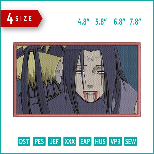 Neji and Naruto  Embroidery Design Files - 4 Size's
