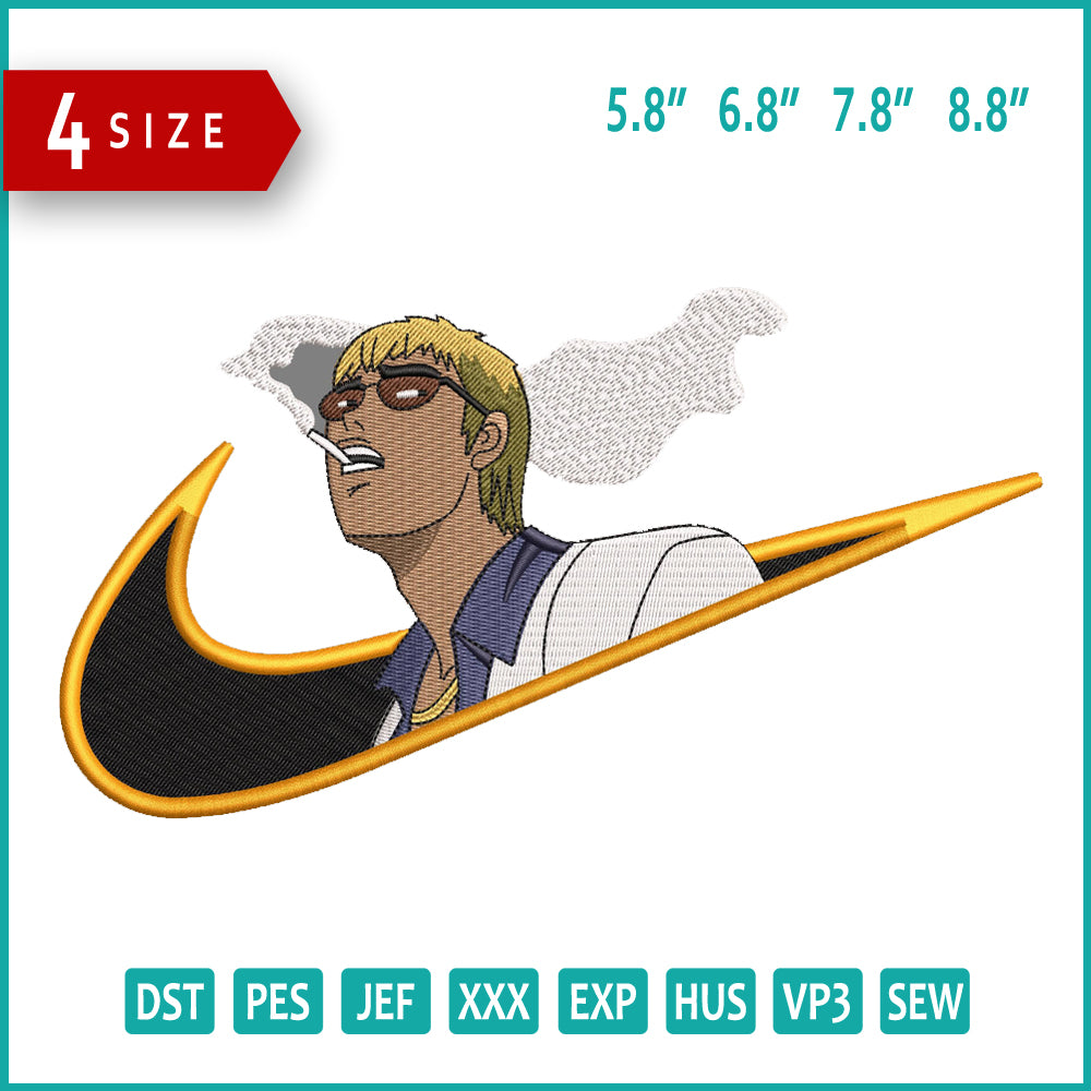 Great Teacher Onizuka v2 Swoosh Embroidery Design Files - 4 Size's