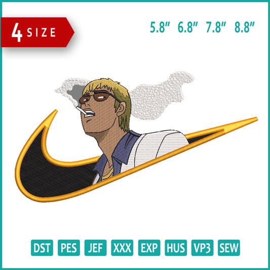 Great Teacher Onizuka v2 Swoosh Embroidery Design Files - 4 Size's