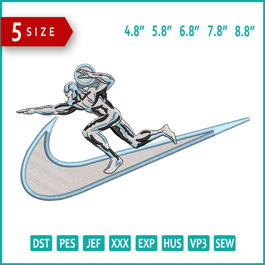 Silver Surfer Swoosh Embroidery Design Files - 5 Size's