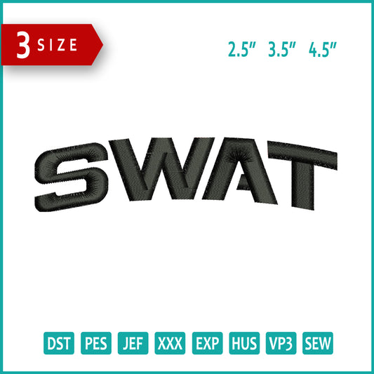 Swat Embroidery Design Files - 3 Size's