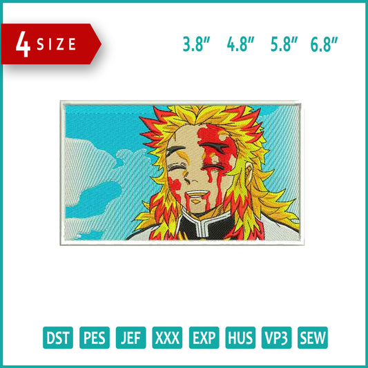 Kyojuro Rengoku v4 Embroidery Design Files - 4 Size's