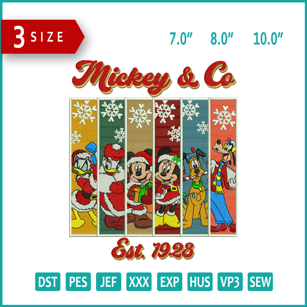 Mickey & Co Est 1923 Embroidery Design Files - 3 Size's