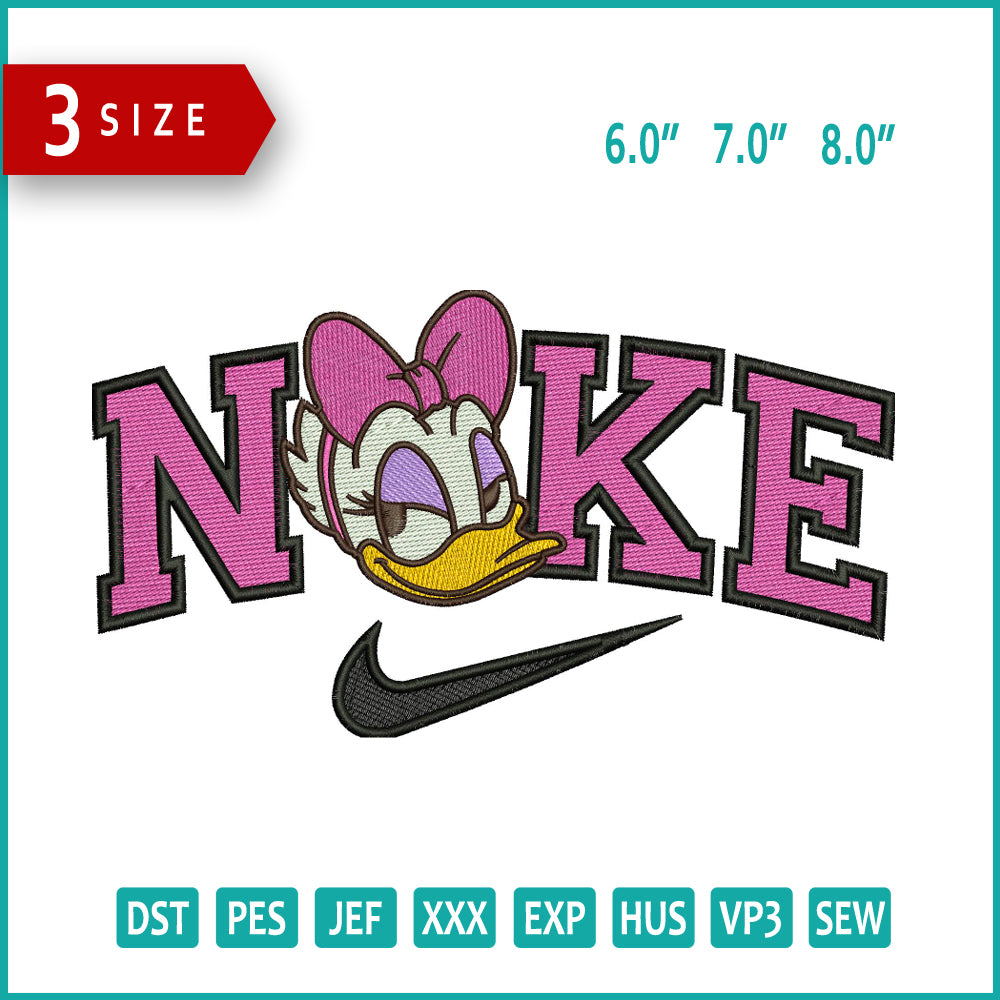 NIke Daisy Duck v6 Embroidery Design Files - 3 Sizes