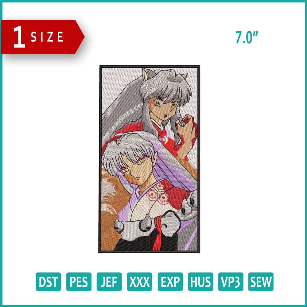 Inuyasha X Sesshomaru Embroidery Design Files - 1 Size
