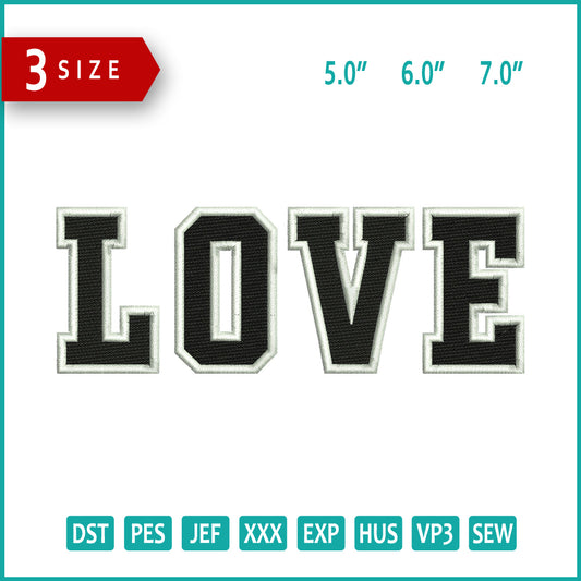 Love Embroidery Files - 3 Size's