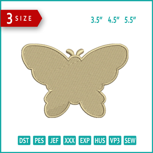 Plain Butterfly Embroidery Design Files - 3 Size's
