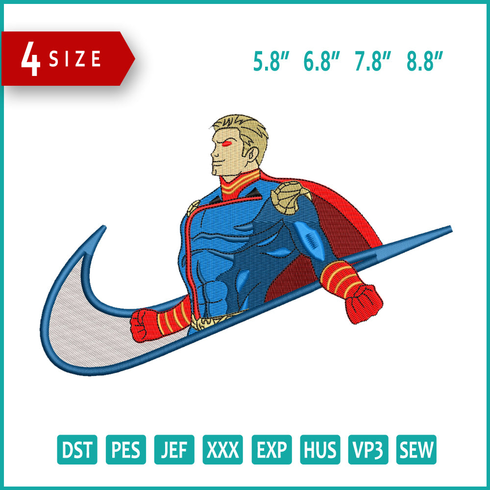 Homelander Swoosh Embroidery Design Files - 4 Size's