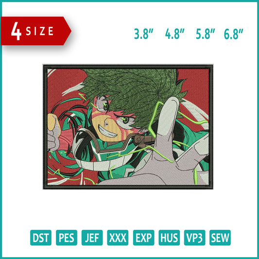Izuku Midoriya v5 Embroidery Design Files - 4 Size's