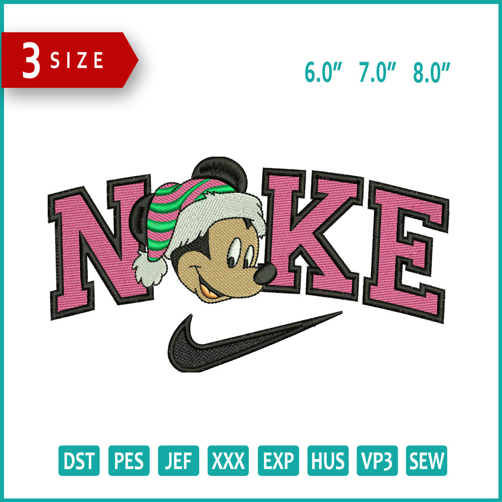 Nike Mickey Mouse v9 Embroidery Design Files - 3 Size's