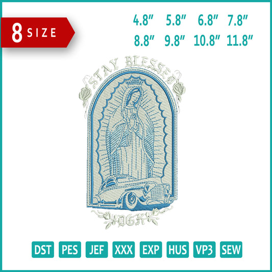 Stay Blessed Embroidery Design Files - 8 Size's