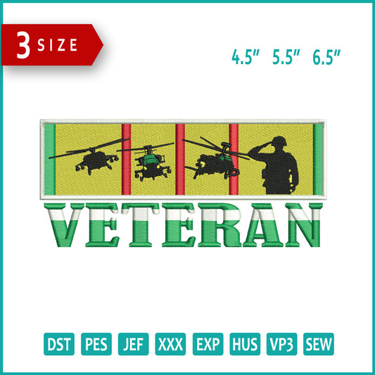 Veteran Embroidery Design Files - 3 Size's