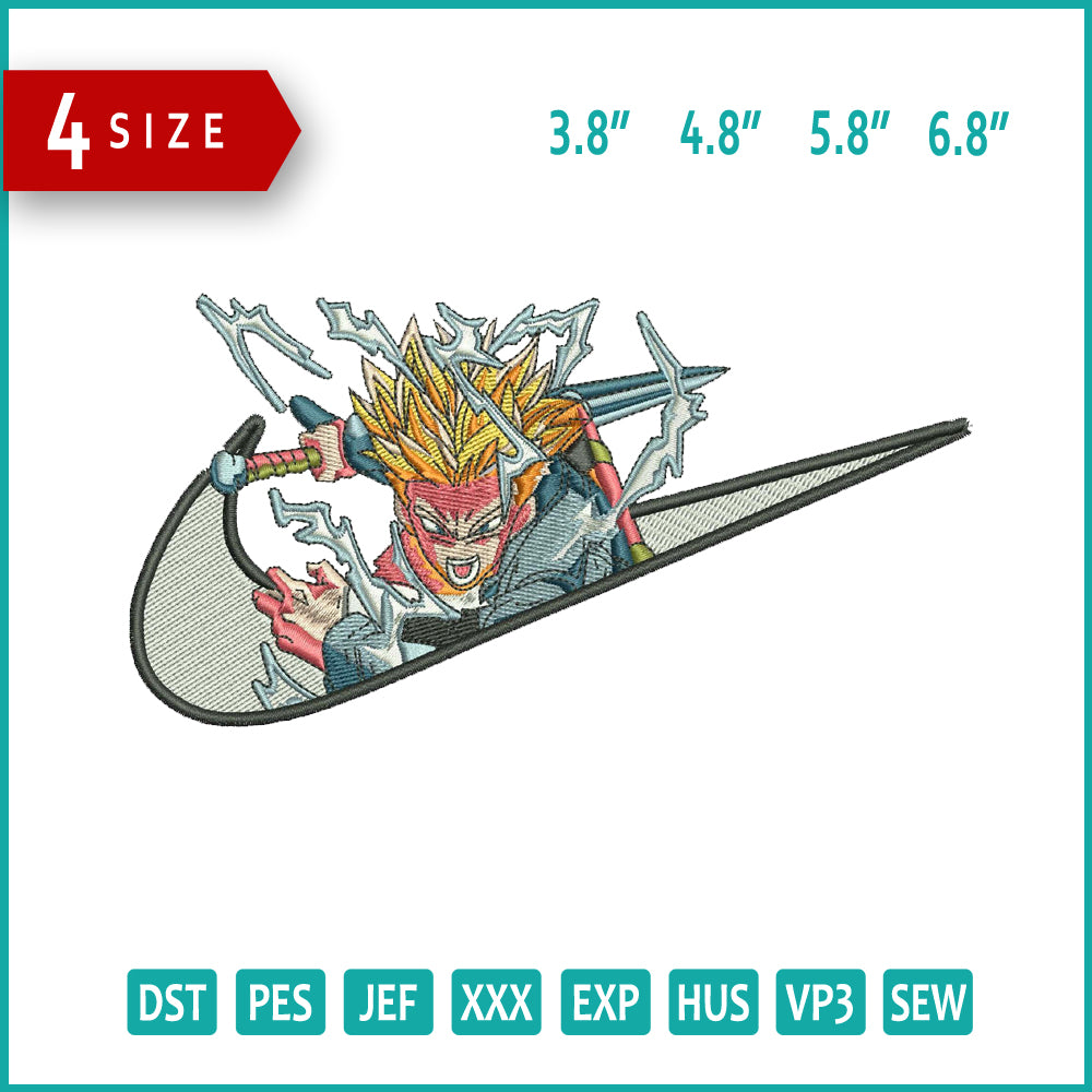 Dragon Ball Goku Swoosh Embroidery Design Files - 4 Size's