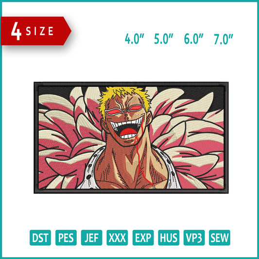 Donquixote Doflamingo Embroidery Design Files - 4 Size's
