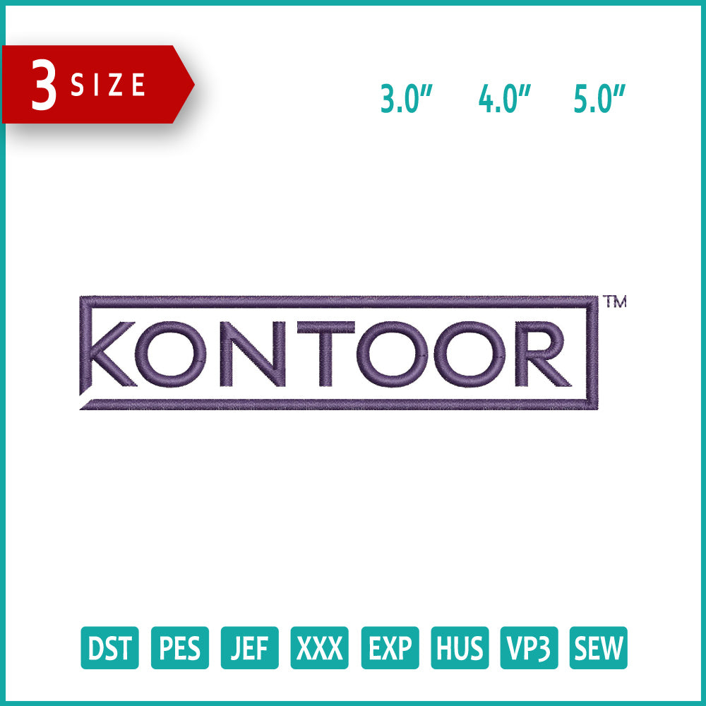 Kontoor Logo Embroidery Design Files - 3 Size's