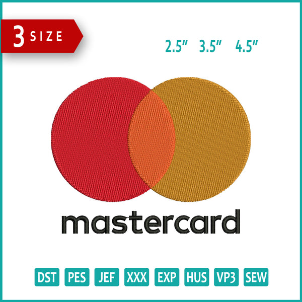 Mastercard New Design Mastercard Logo Embroidery Design Files - 3 Size's – Online Embroidery ...