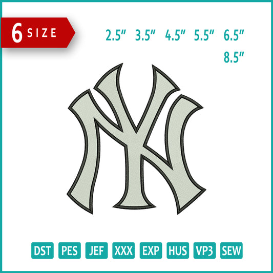 New York Yankees Logo Embroidery Design Files - 3 Size's