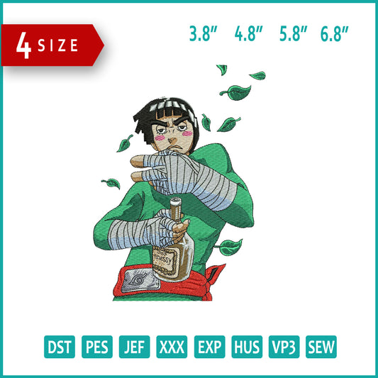 Rock Lee Embroidery Design Files - 4 Size's