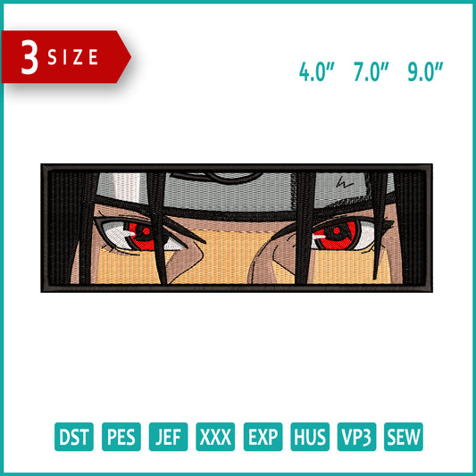 Itachi Uchiha Eyes v3 Swoosh Embroidery Design Files - 3 Size's