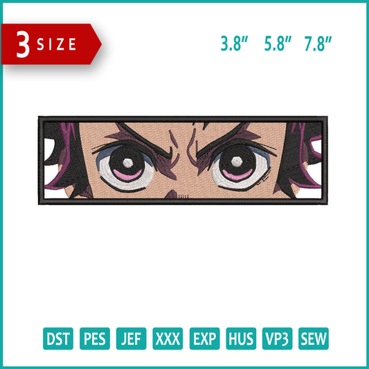 Tanjiro Kamado Eyes Embroidery Design Files - 3 Size's