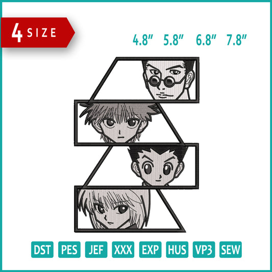 Hunter × Hunter Embroidery Design Files - 4 Size's