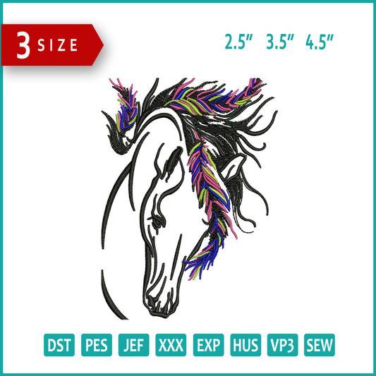 Horse v8 Embroidery Files - 3 Size's