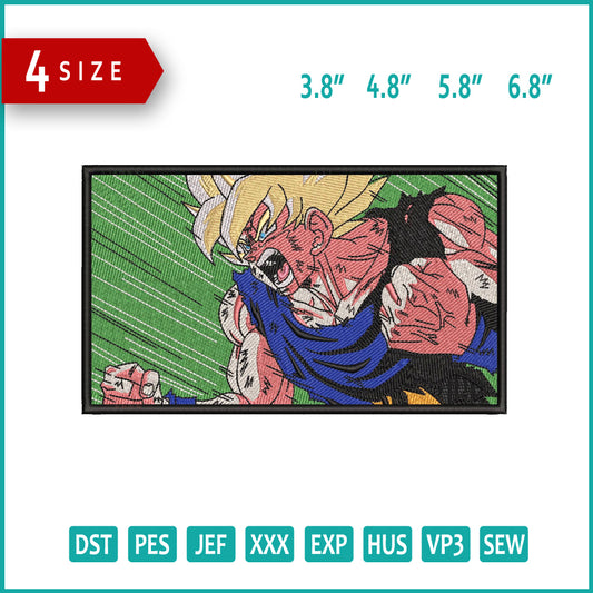 Goku v11 Embroidery Design Files - 4 Size's