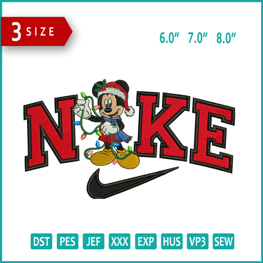 Nike Mickey Mouse v10 Embroidery Design Files - 3 Size's