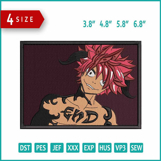 Natsu Dragneel Embroidery Design Files - 4 Size's